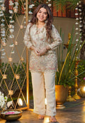 Women's Embroidered Heavy Crepe Silk Kurti with Pant Set | AL-1006