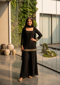 Women's Black Party Wear Ethnic Kurta Palazzo Set