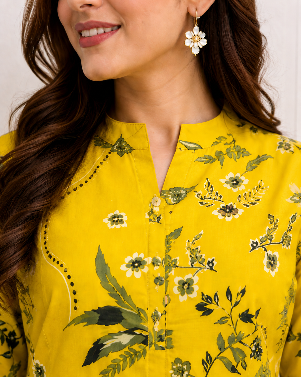 Women's Embroidered Cotton Blend Kurti Pant Set | DCVK-04
