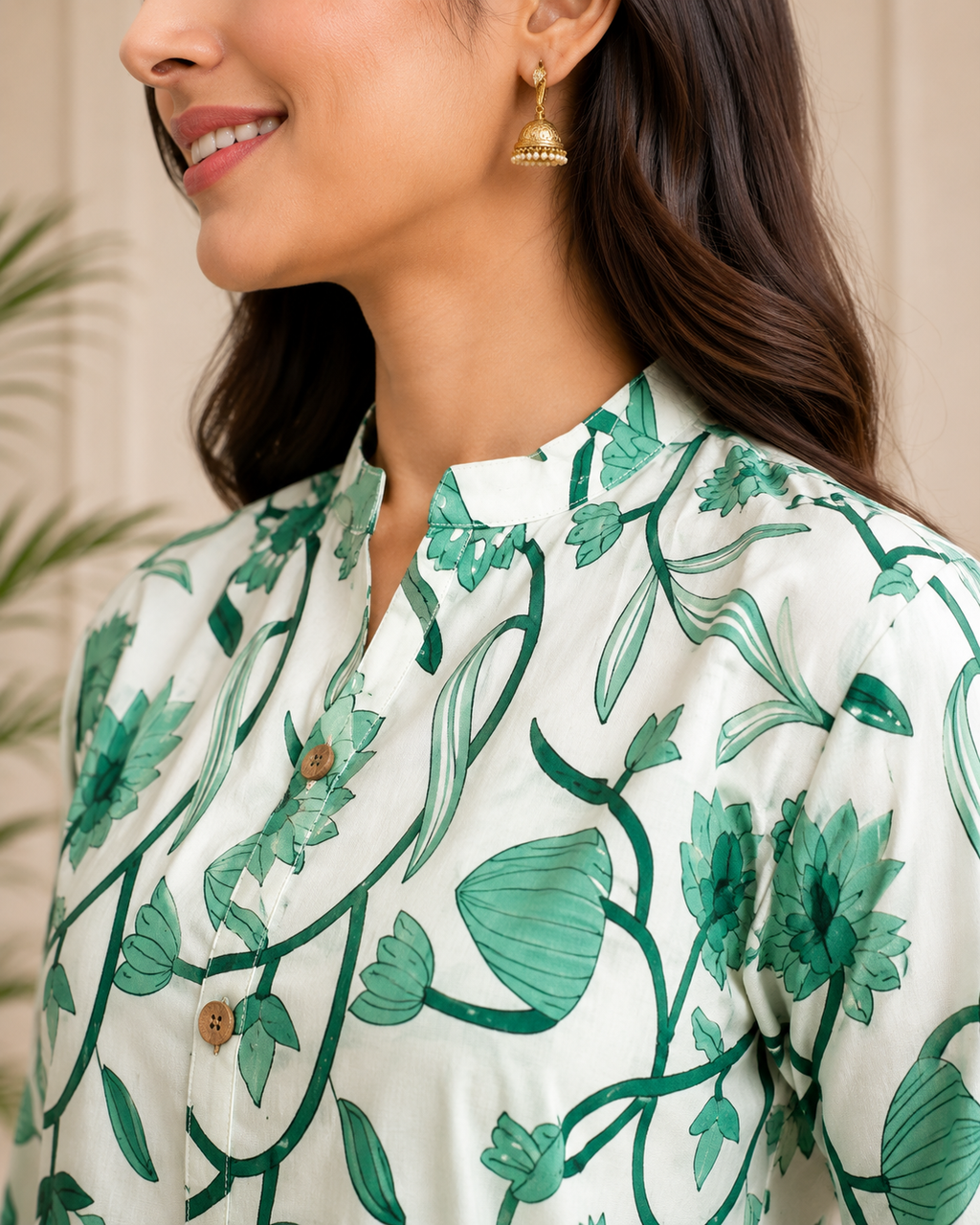 Women's Embroidered Cotton Blend Kurti with Pant Set | Design DCVK-07