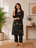 Women's Cotton Blend Embroidered Kurti with Pant Set | DCVK-10