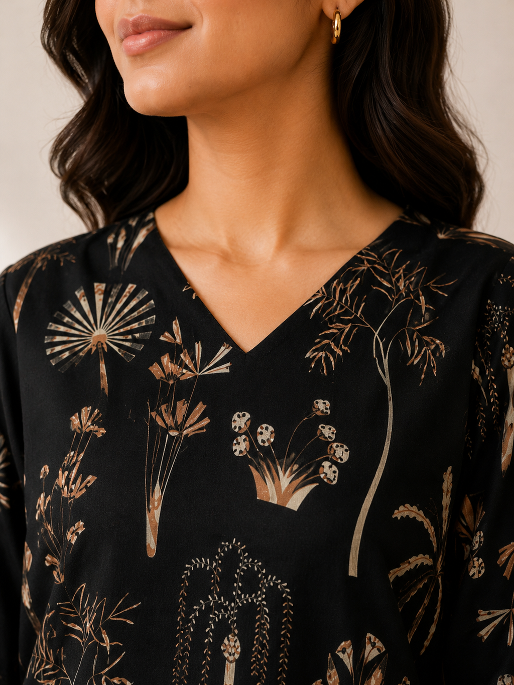 Women's Cotton Blend Embroidered Kurti with Pant Set | DCVK-10