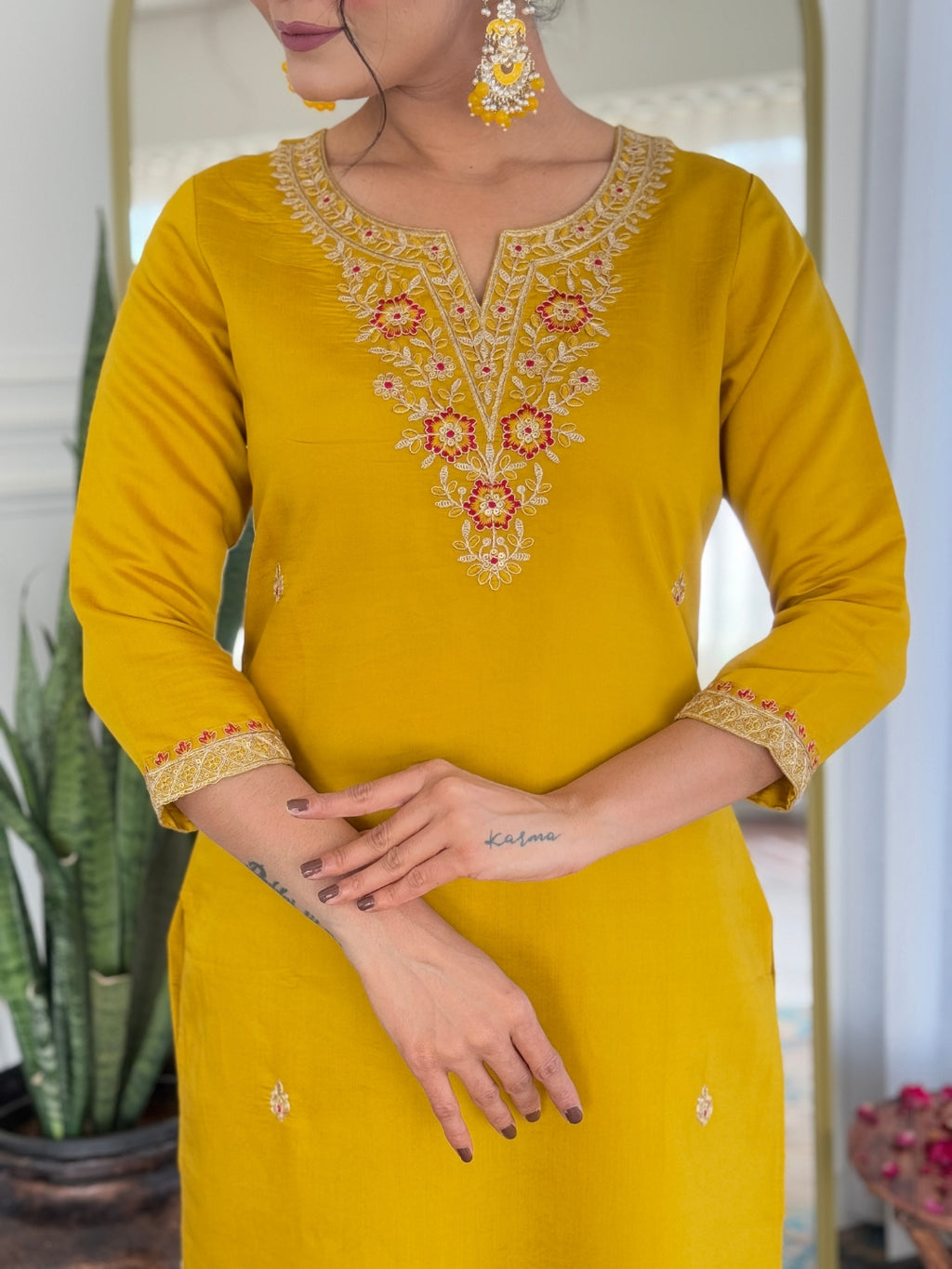 Women's Embroidered Rayon Kurta Pant Dupatta Set | Designer Ethnic Suit | D697