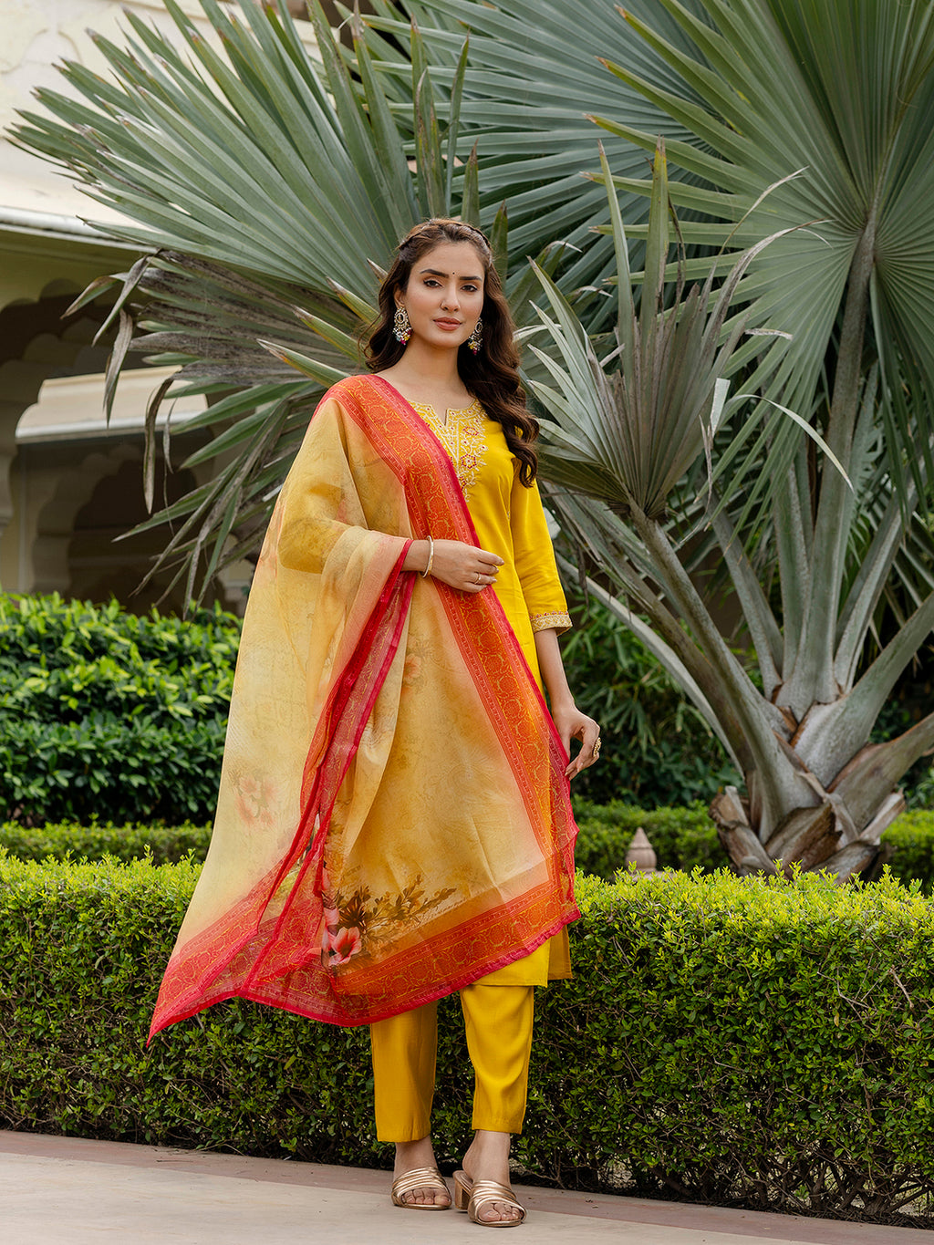 Women's Embroidered Rayon Kurta Pant Dupatta Set | Designer Ethnic Suit | D697