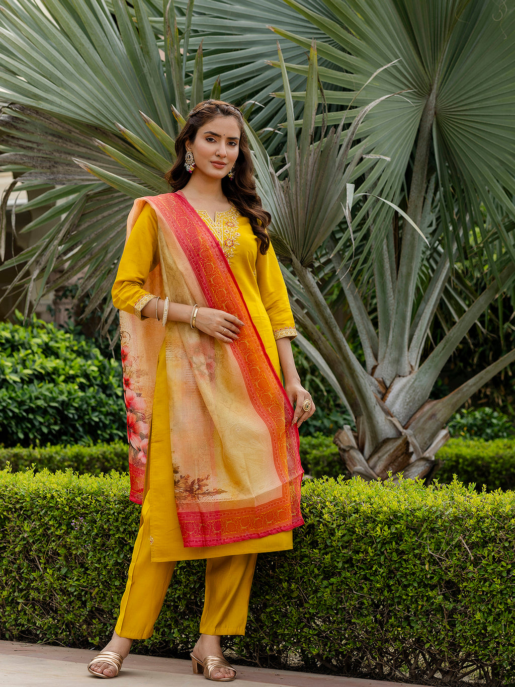 Women's Embroidered Rayon Kurta Pant Dupatta Set | Designer Ethnic Suit | D697