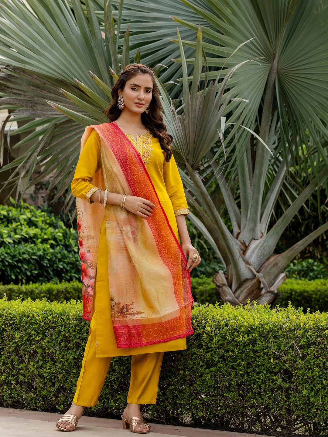 Women's Embroidered Rayon Kurta Pant Dupatta Set | Designer Ethnic Suit | D697
