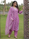 Women's Embroidered Rayon Kurti with Pant & Taby Dupatta Set | D780 ONION