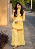 Women's Ethnic V neck Co-Ord Set with Palazzo and Dupatta